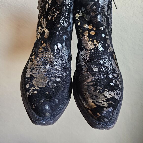 Liberty Black Size 8 Black Suede Point Toe Heeled Booties 712936 38101201 05 - Picture 2 of 8